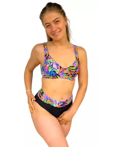 Maillot de Bain 2 Pièces Bonnet D Tropical Multicolore