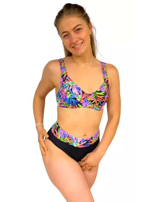 Maillot de Bain 2 Pièces Bonnet D Tropical Multicolore