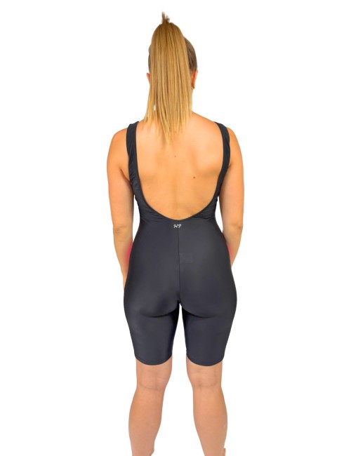 Combinaison de Natation Femme Jambes Longues Noire et Rose | Maillot Aquagym & Aquabike