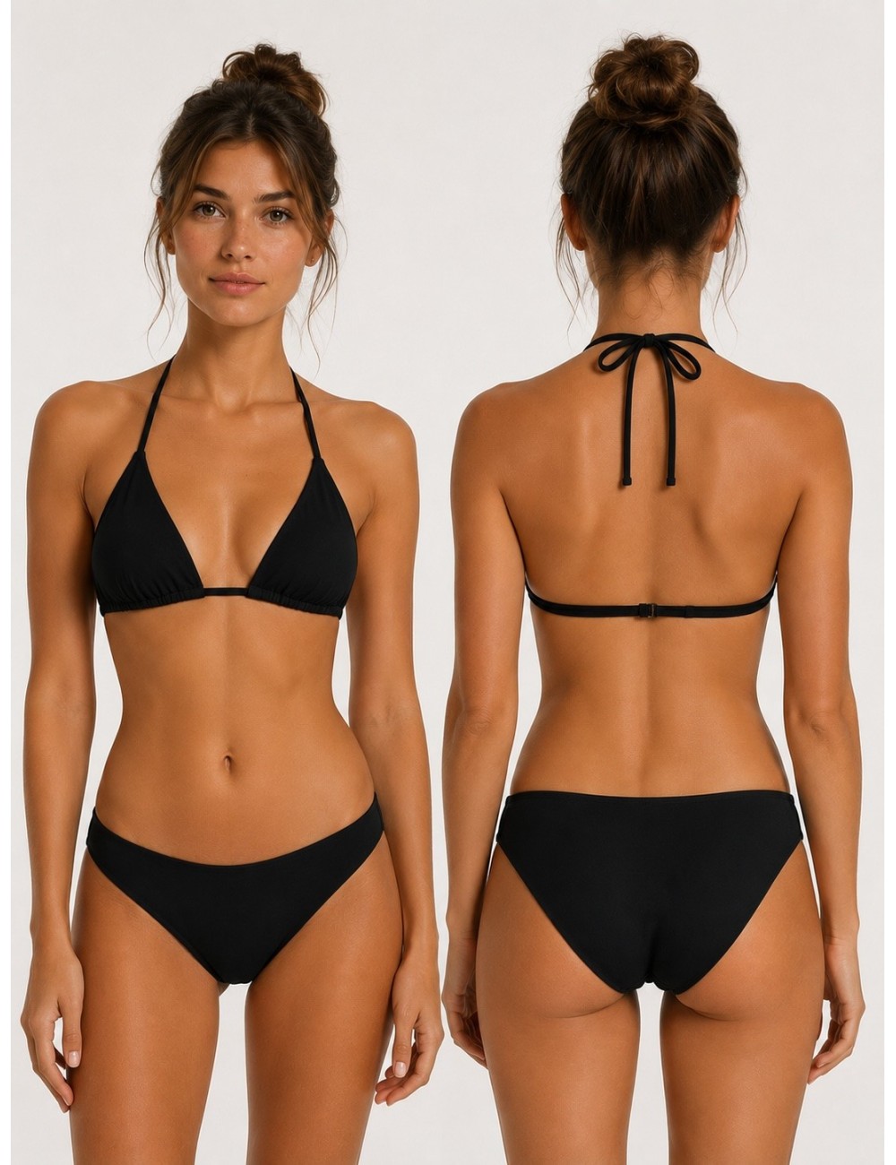 Maillot de Bain Menstruel 2 Pièces Ado Uni Noir 12, 14 et 16 Ans – Protection Anti-Fuite