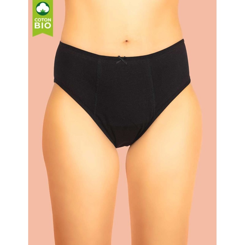 Culotte menstruelle taille haute en coton bio - La Manufacture Rennes