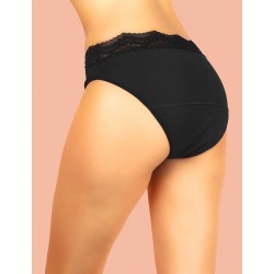 Culotte menstruelle taille haute dentelle flux moyen Rose