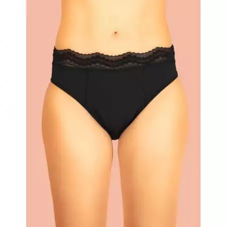 Culotte menstruelle taille haute dentelle flux abondant Rose
