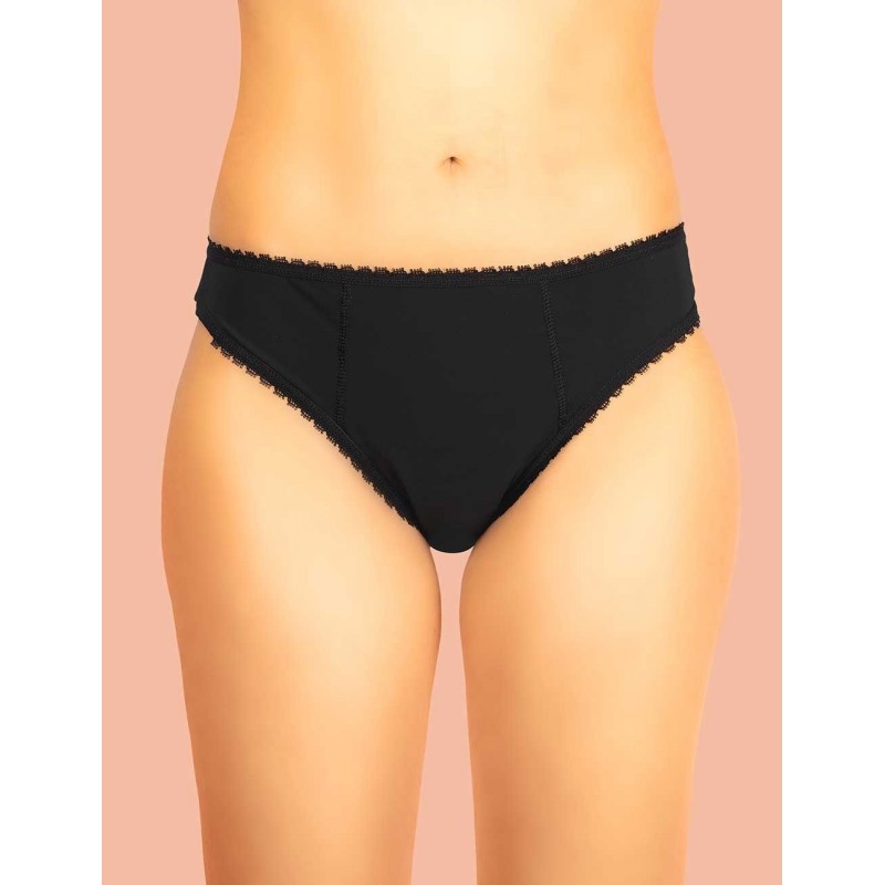 Culotte menstruelle brésilienne noire flux léger Tulipe