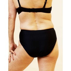 Culotte maillot de bain menstruelle noire taille haute Tahiti