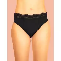 Culotte menstruelle taille haute dentelle flux léger Rose